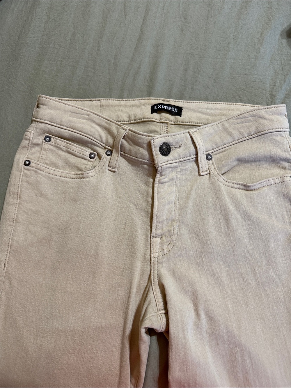 Express Men's Slim Jeans in Cream